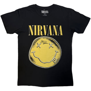 Nirvana Carbon T-Shirt: Happy Face Infill Distressed (Black)