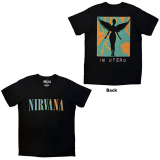 Nirvana Carbon T-Shirt: In Utero Angel Swirl (Black) (Back Print)