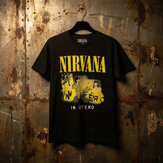 Nirvana Carbon T-Shirt: In Utero Band Photo (Black)