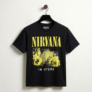 Nirvana Carbon T-Shirt: In Utero Band Photo (Black)