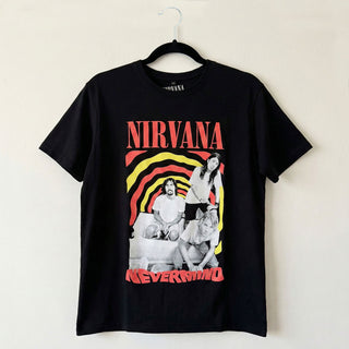 Nirvana Carbon T-Shirt: Nevermind Bath Tub (Black) (Back Print)