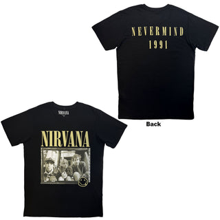 Nirvana Carbon T-Shirt: Nevermind '91 Hotel Photo (Black) (Back Print)