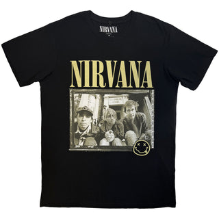 Nirvana Unisex Premium Carbon T-Shirt: Nevermind '91 Hotel Photo (Black) (Back Print)
