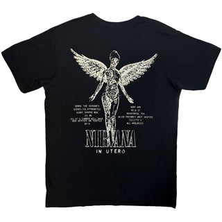 Nirvana Unisex Premium Carbon T-Shirt: In Utero Tracklist (Black) (Back Print)