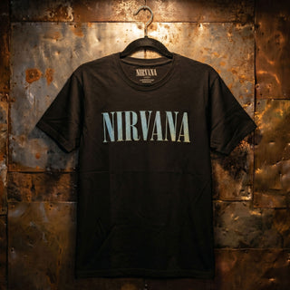 Nirvana Premium Carbon T-Shirt: Silver (Black) (Back Print)