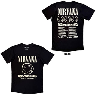 Nirvana Premium Carbon T-Shirt: Tour '91 (Black) (Back Print)