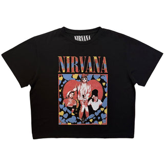 Nirvana Ladies Crop Top: Heart (Black)