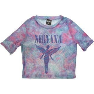 Nirvana Ladies Crop Top: Angelic Blue Mono (Mesh)