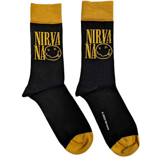 Nirvana Ankle Socks: Logo Stacked (Black)