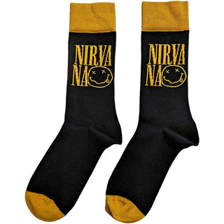 Nirvana Unisex Ankle Socks: Logo Stacked (Black) (UK Size 4 - 7)