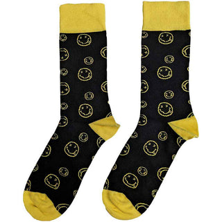Nirvana Ankle Socks: Outline Happy Faces
