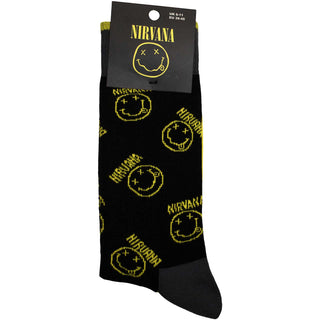 Nirvana Ankle Socks: Yellow Smiley Pattern (UK Size 6 - 11)