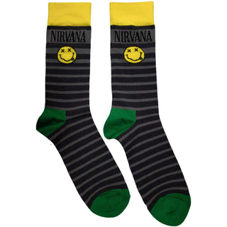 Nirvana Ankle Socks: Smiley & Logo Stripes (UK Size 6 - 11)