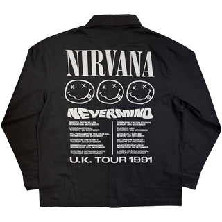 Nirvana Casual Shirt: Nevermind UK Tour '91 (Black) (Back Print)