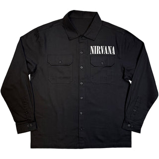 Nirvana Casual Shirt: Nevermind UK Tour '91 (Black) (Back Print)