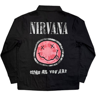 Nirvana Casual Shirt: Come As You Are Happy Face (Black)