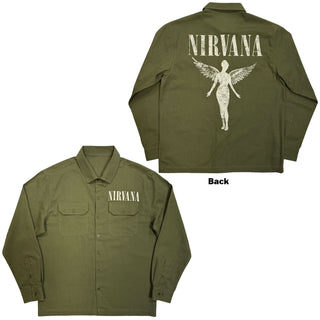 Nirvana Casual Shirt: In Utero Logo (Green)