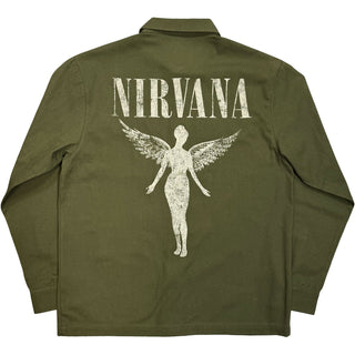 Nirvana Casual Shirt: In Utero Logo (Green)