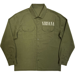 Nirvana Casual Shirt: In Utero Logo (Green)