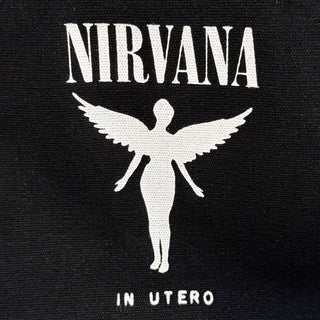 Nirvana Cotton Tote Bag: In Utero (Black) (Back Print)