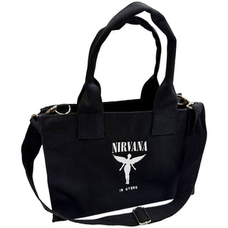 Nirvana Cotton Tote Bag: In Utero (Black) (Back Print)