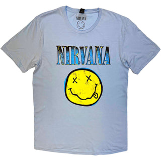 Nirvana T-Shirt: Xerox Smiley Blue