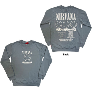 Nirvana Unplugged Sweatshirt: Nevermind Tour 1991 (Blue) (Back Print)