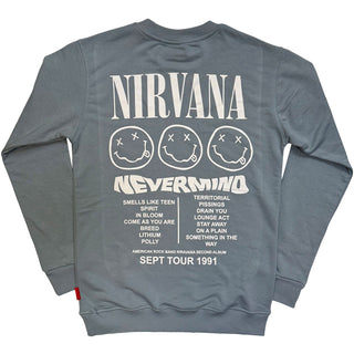 Nirvana Unplugged Sweatshirt: Nevermind Tour 1991 (Blue) (Back Print)