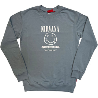 Nirvana Unplugged Sweatshirt: Nevermind Tour 1991 (Blue) (Back Print)