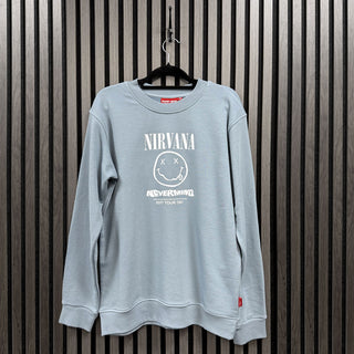 Nirvana Unplugged Sweatshirt: Nevermind Tour 1991 (Blue) (Back Print)
