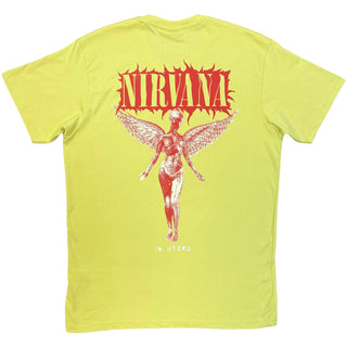 Nirvana Unplugged T-Shirt: In Utero Angel (Green) (Back Print)