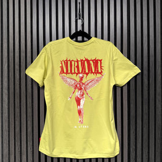 Nirvana Unplugged T-Shirt: In Utero Angel (Green) (Back Print)