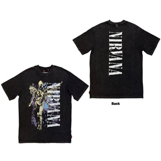 Nirvana  Unplugged T-Shirt: In Utero Angel Wash (Black) (Back Print)