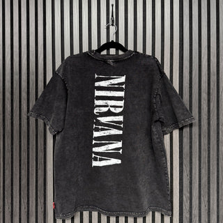 Nirvana Unplugged T-Shirt: In Utero Angel Wash (Black) (Back Print)