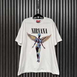 Nirvana Ladies Unplugged T-Shirt: In Utero Angel (Natural)