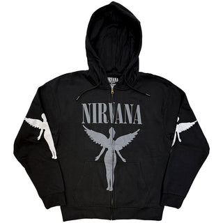 Nirvana Zipped Hoodie: In Utero Mono (Charcoal Grey)