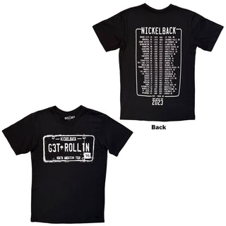 Nickelback Premium Carbon T-Shirt: Get Rollin' Tour (Black) (Back Print)