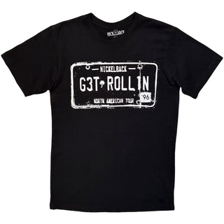 Nickelback Premium Carbon T-Shirt: Get Rollin' Tour (Black) (Back Print)