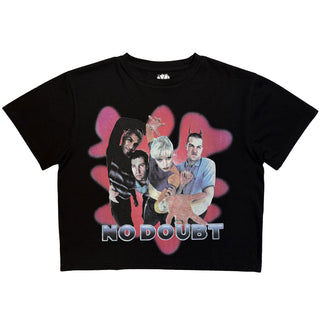 No Doubt Ladies Crop Top: Horns (Black)