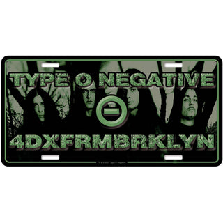 Type O Negative Number Plate: 4Dxfrmbrklyn
