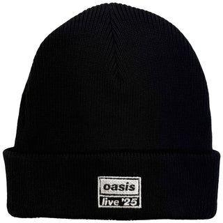Oasis Beanie Hat: Live '25 (Black) (Back Print)