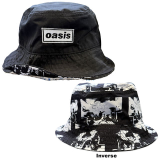 Oasis Bucket Hat: Decca Logo / Definitely Maybe Reversible (Black) (Ex-Tour)