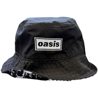 Oasis Bucket Hat: Decca Logo / Definitely Maybe Reversible (Black) (Ex-Tour)