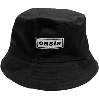 Oasis Bucket Hat: Repeat Decca Logo Reversible (Black) (Ex-Tour) (Inverse Print)
