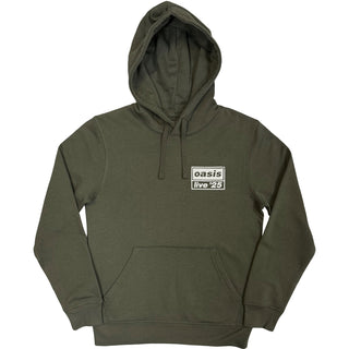 Oasis Pullover Hoodie: Live '25 Distressed Lockup Pocket (Khaki) (Ex-Tour)