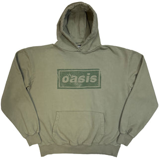 Oasis Pullover Hoodie: Lino Logo (Green) (Ex-Tour)