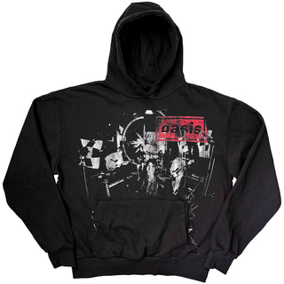 Oasis Pullover Hoodie: Supersonic Monotone Logo (Black) (Ex-Tour)