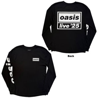 Oasis Long Sleeve T-Shirt: Live '25 Lockup (Black) (Back Print & Ex-Tour)