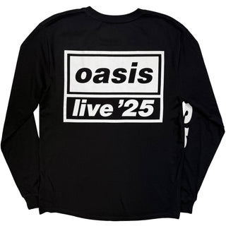 Oasis Long Sleeve T-Shirt: Live '25 Lockup (Black) (Back Print & Ex-Tour)