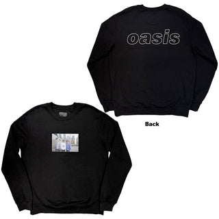 Oasis Sweatshirt: Detroit Bus Photo (Black) (Back Print & Ex-Tour)